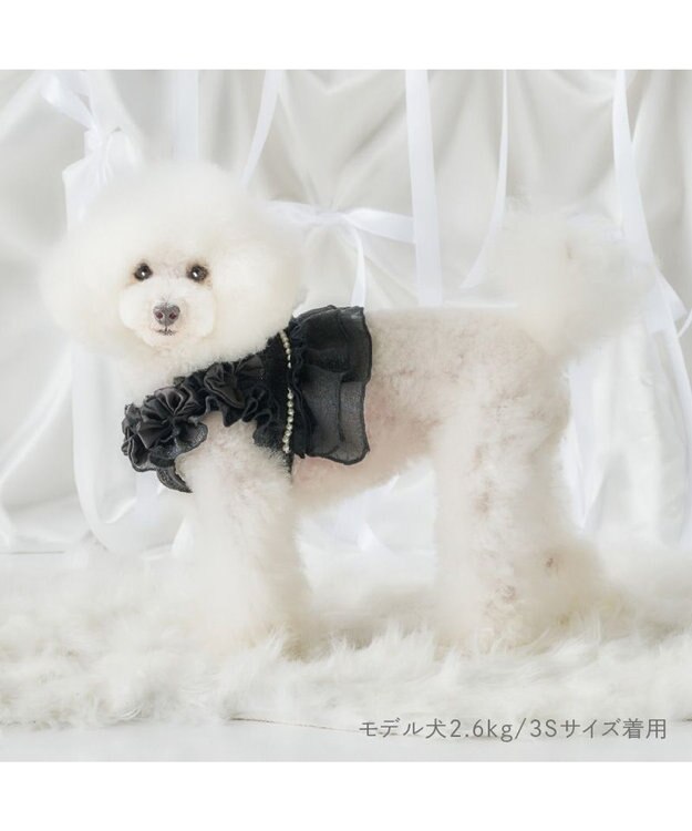 PET PARADISE cherircouture ツイード ベストハーネス 《ブラック》 Ｓ ブラック