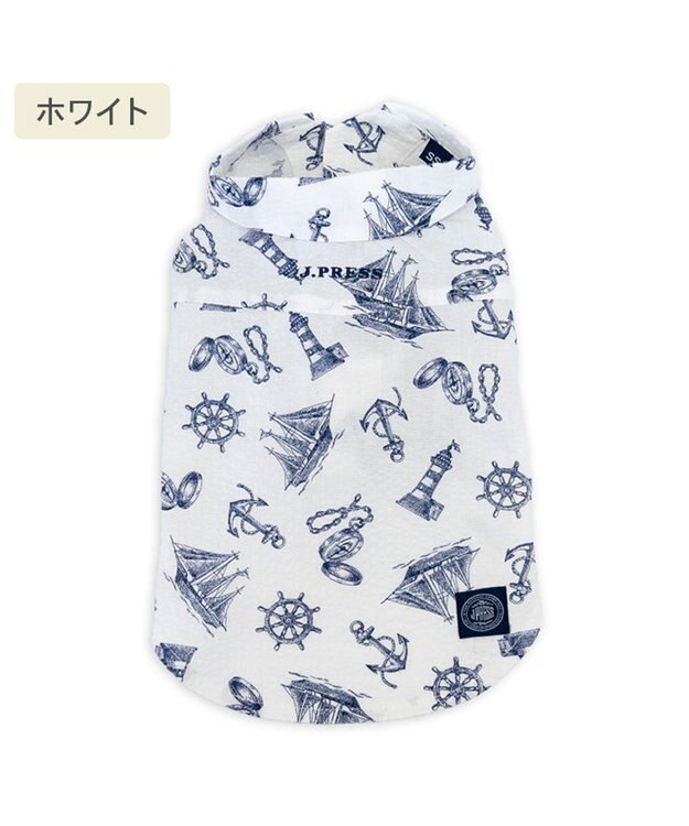 PET PARADISE J.PRESS マリンシャツ  《 ホワイト》 小型犬 ホワイト×ネイビー