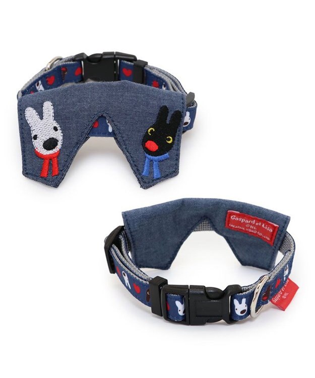 PET PARADISE リサとガスパール ハート襟付 首輪 3S ネイビー