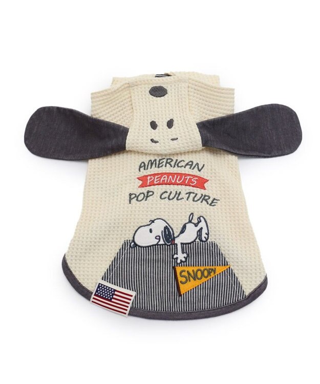 PET PARADISE 犬の服 犬 スヌーピー パーカー 【小型犬】 アメカジ 耳付き グレー