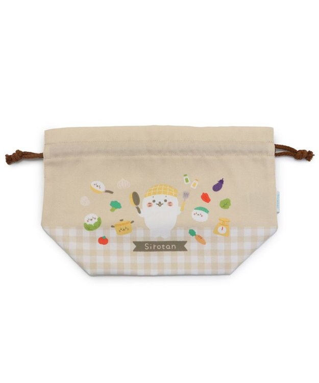 Mother garden しろたん キッチン柄 ランチ巾着 お弁当袋 ベージュ