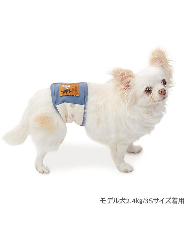 PET PARADISE リサとガスパール ワッフル マナーベルト 小型犬 ブルー