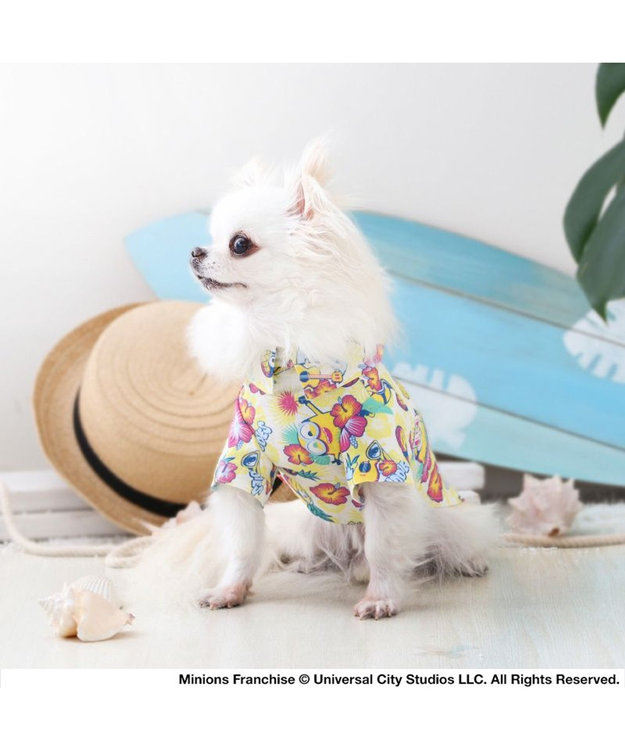 PET PARADISE ミニオン ハイビスカス柄 アロハシャツ 【小型犬】 黄