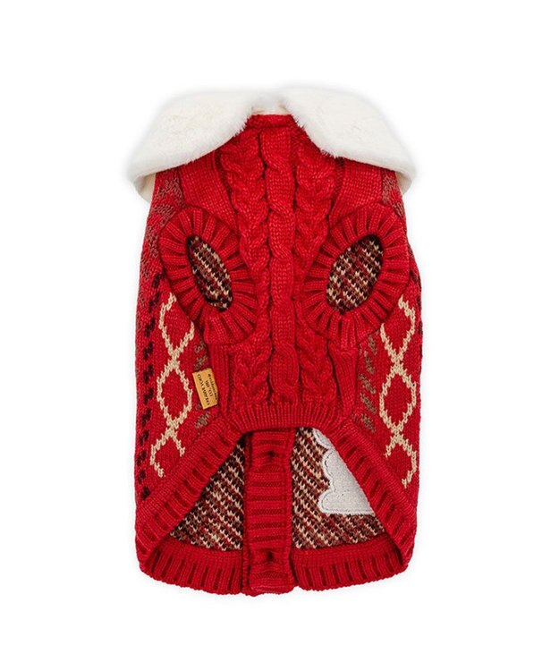 PET PARADISE スヌーピー ハグ 背開き ニット 《レッド》 小型犬 レッド