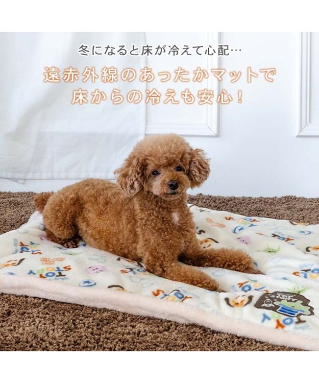 PET PARADISE ディズニー トイストーリー 遠赤外線 ボア マット 《総柄》 オフホワイト