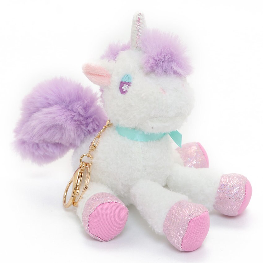 光るユニコーン　ふわキラチャーム　キーホルダー