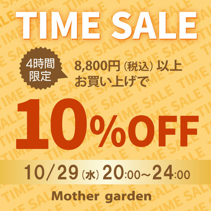 【4時間限定】 タイムセール 10％OFF