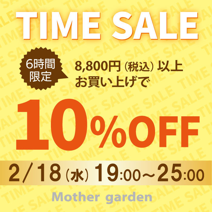 【6時間限定】 タイムセール 10％OFF