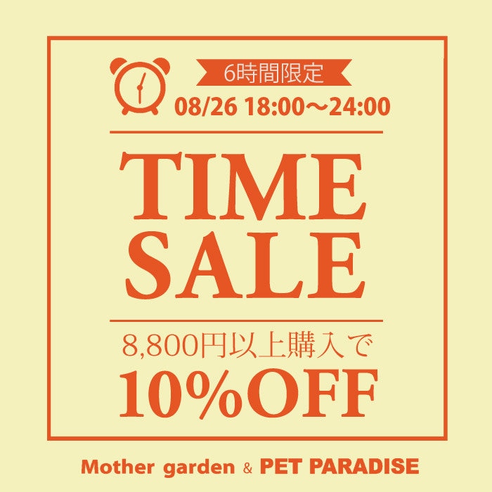 8/26（水）【6時間限定】 タイムセール 10％OFF