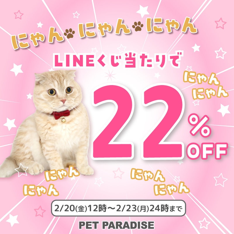 にゃんにゃんにゃんLINEクジ 22％OFF